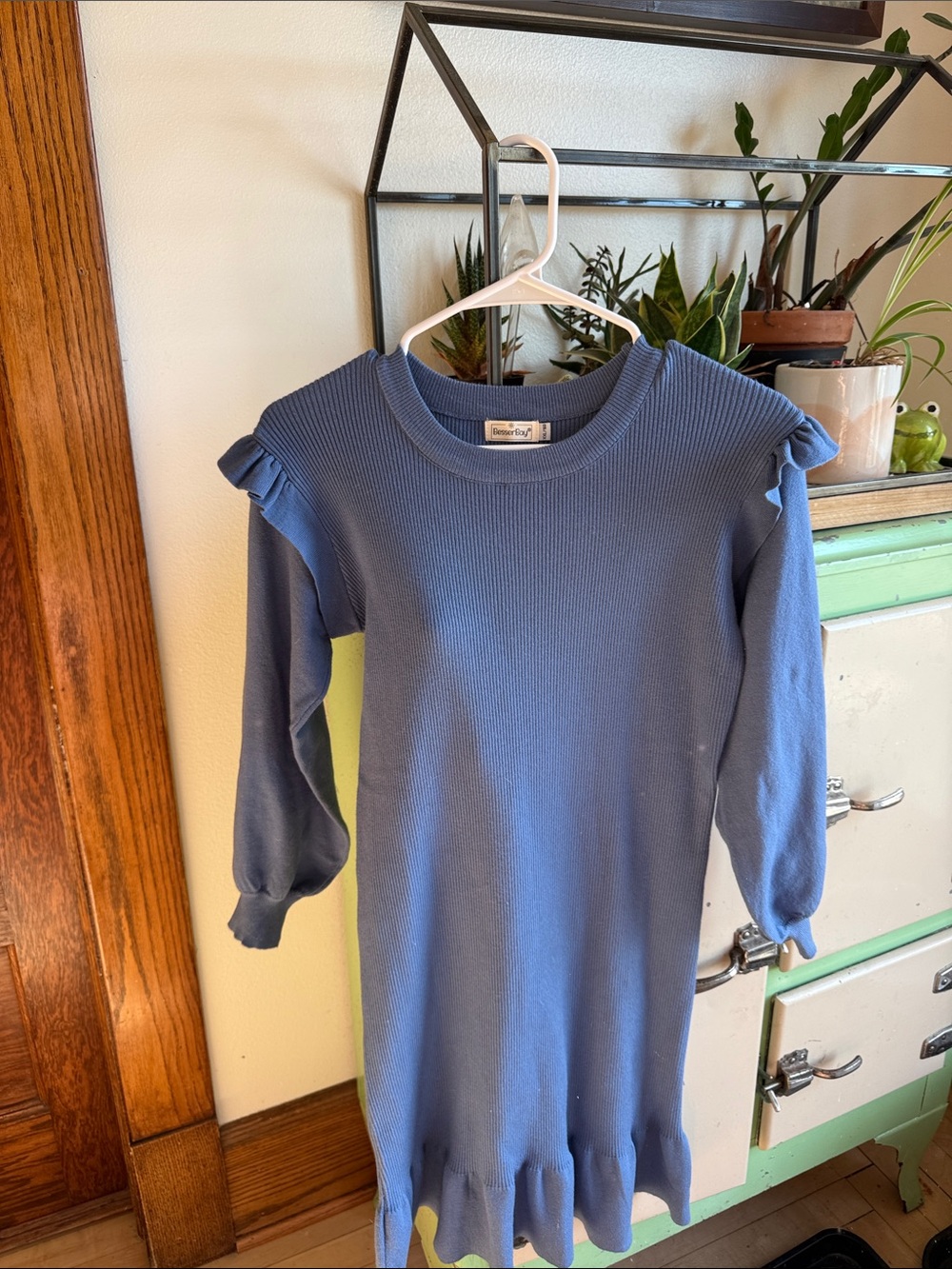 Girls' Blue Ruffle-Trim Knit Dress by OshKosh B'gosh